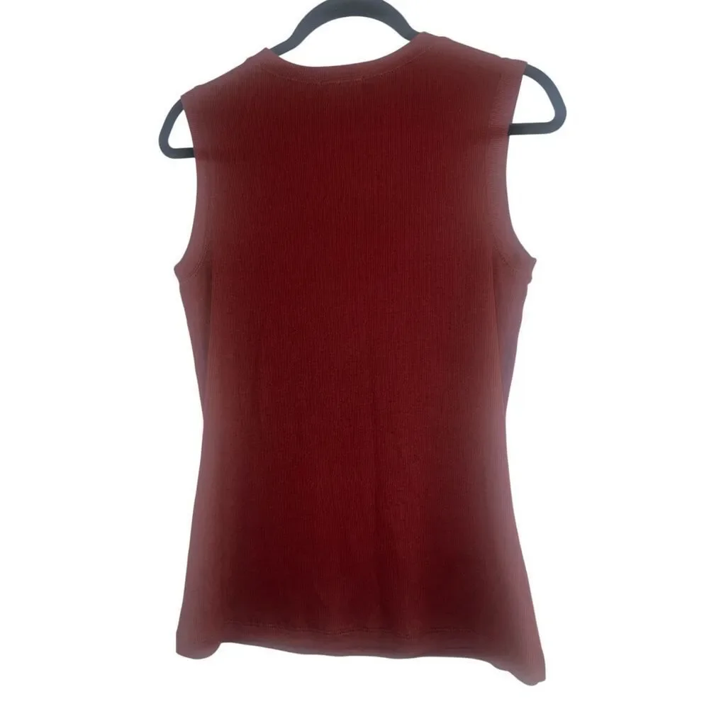 ✨GOLDIE LEWINTER RIBBED SLEEVELESS BURGUNDY SZ SMALL TEE✨